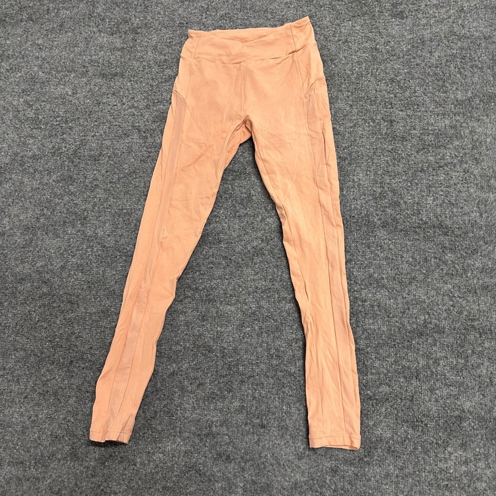 Gymshark Leggings Womens Size XS Peach Mesh Panel High Waisted Athletic Workout